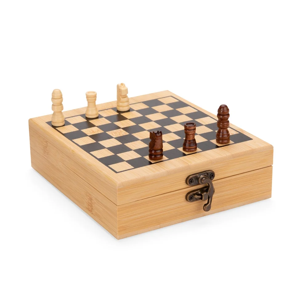 Kit Vinho com Tabuleiro de Xadrez (Bambu) L019118