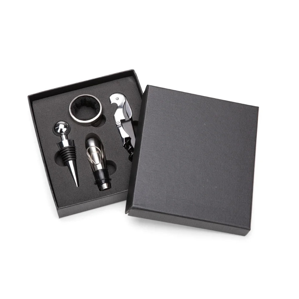Conjunto Premium para Vinho (4 Peças – Preto) L019120