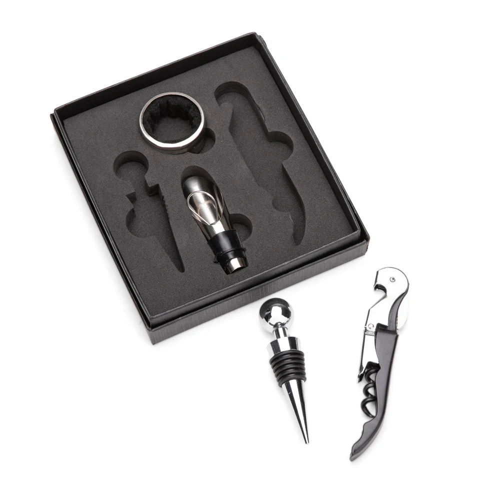 Conjunto Premium para Vinho (4 Peças – Preto) L019120