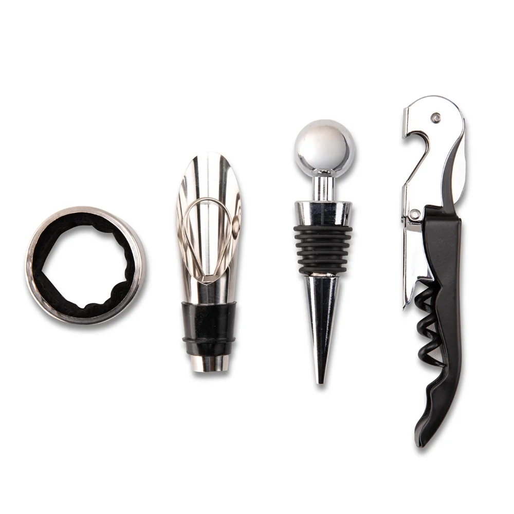 Conjunto Premium para Vinho (4 Peças – Preto) L019120
