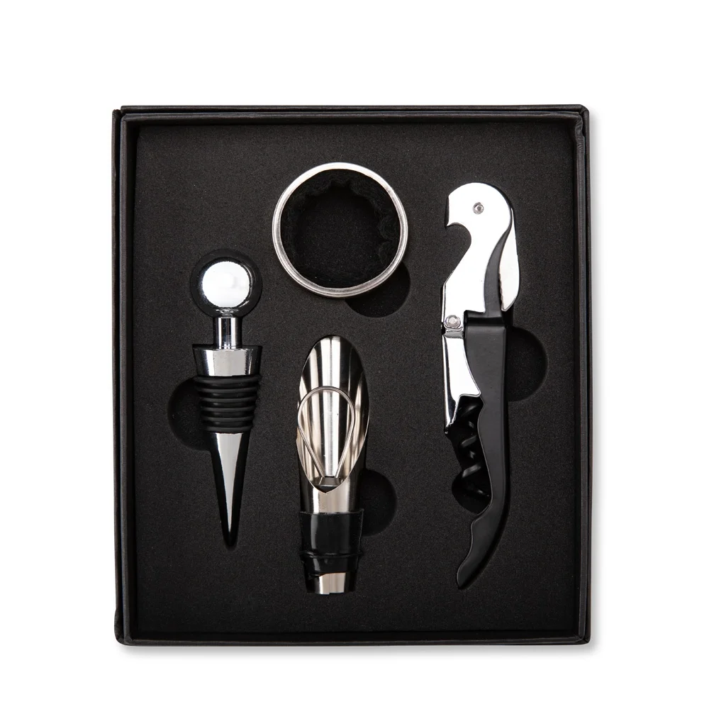 Conjunto Premium para Vinho (4 Peças – Preto) L019120