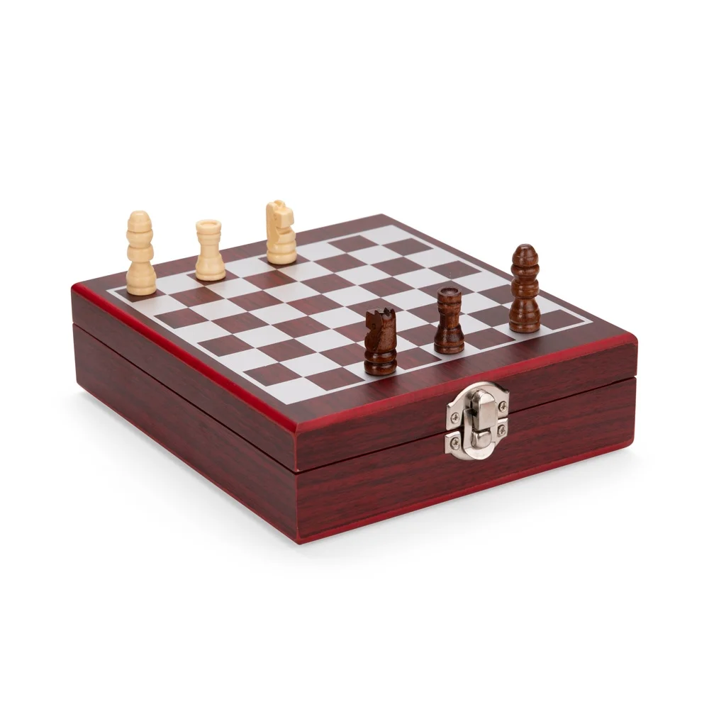 Kit Vinho e Jogo de Xadrez 4 Peças (Vermelho) L019125