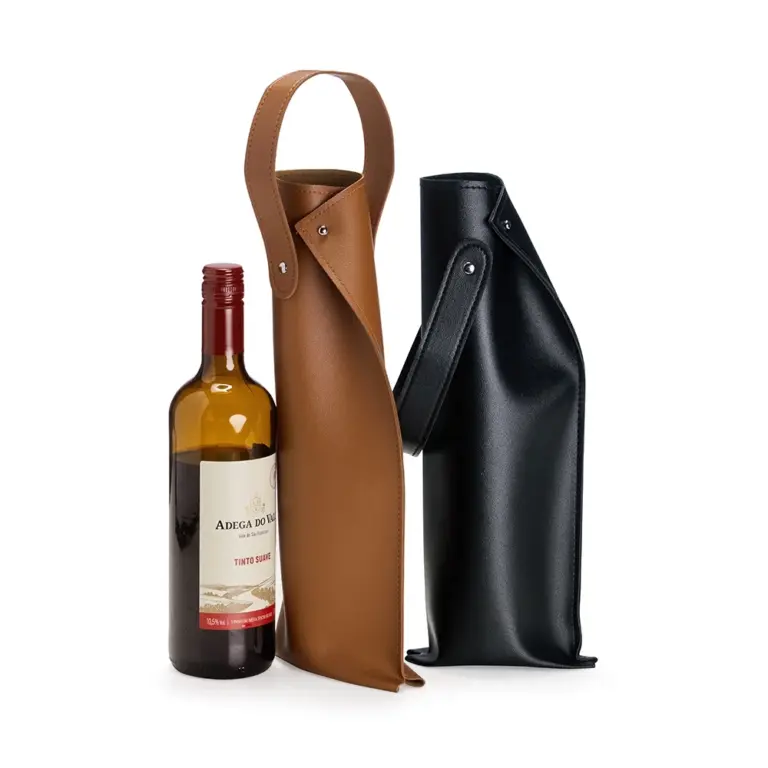 Porta-Vinho Cilíndrico em PU (Couro) L008148