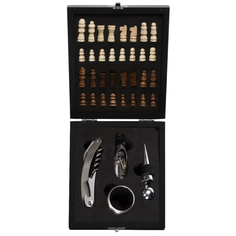 Kit Vinho Executivo com Xadrez (Caixa Preta) L012046