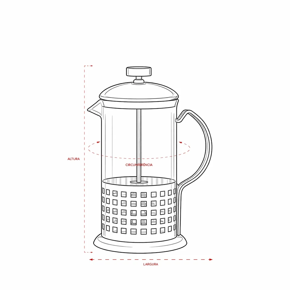Cafeteira Prensa Francesa de Vidro (600ml) L019087