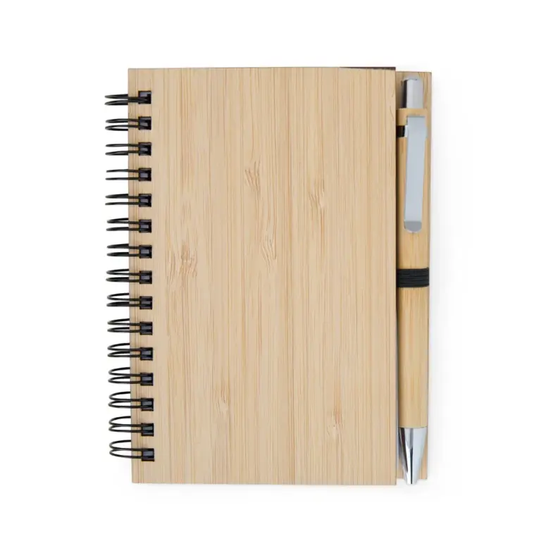 Caderno e Caneta Sustentáveis em Bambu Natural L005134