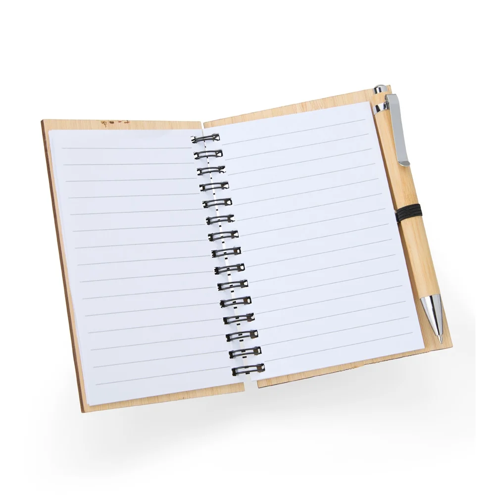 Caderno e Caneta Sustentáveis em Bambu Natural L005134