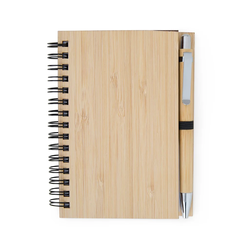Caderno e Caneta Sustentáveis em Bambu Natural L005134