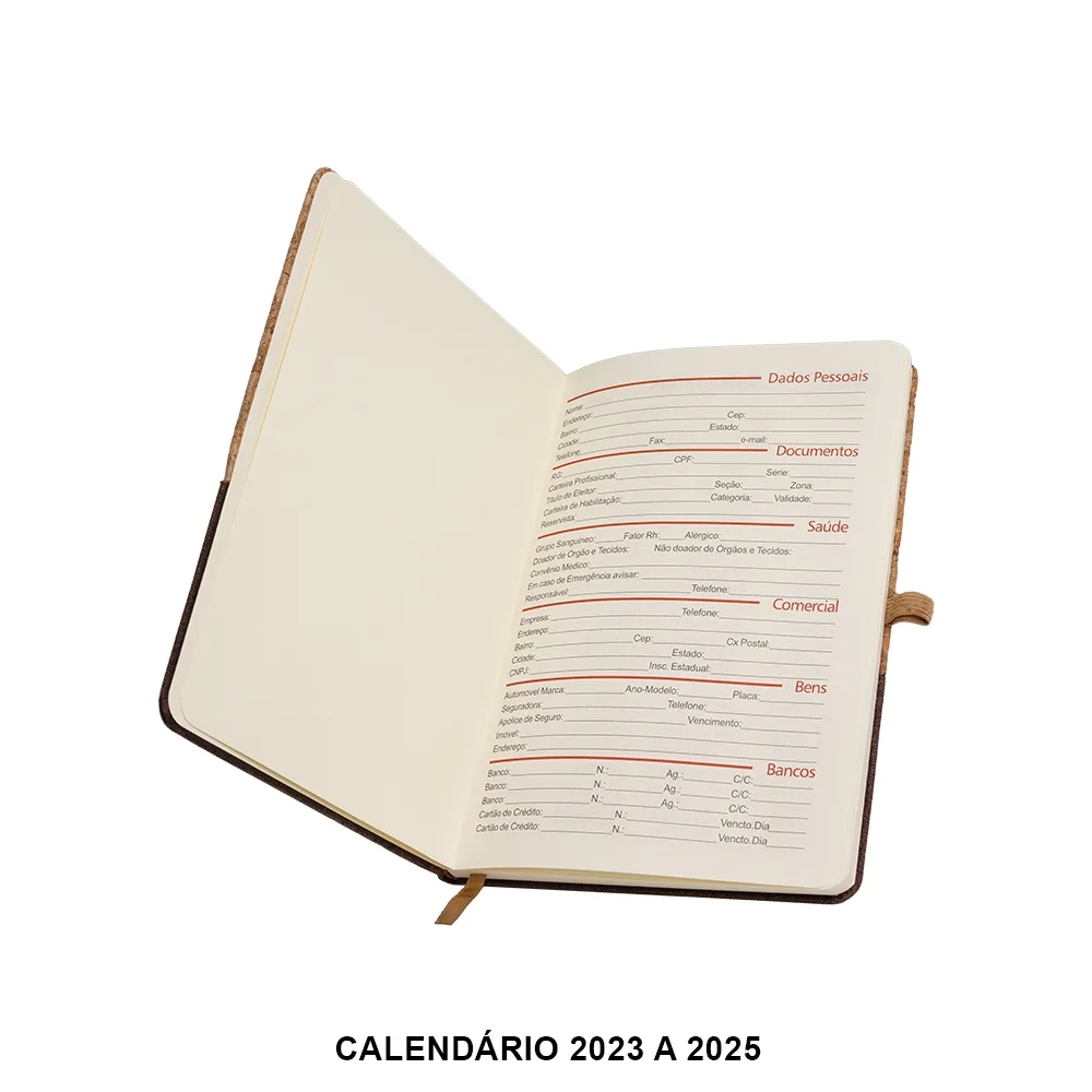 Caderneta A5 em Cortiça e Linho com Calendário L018112