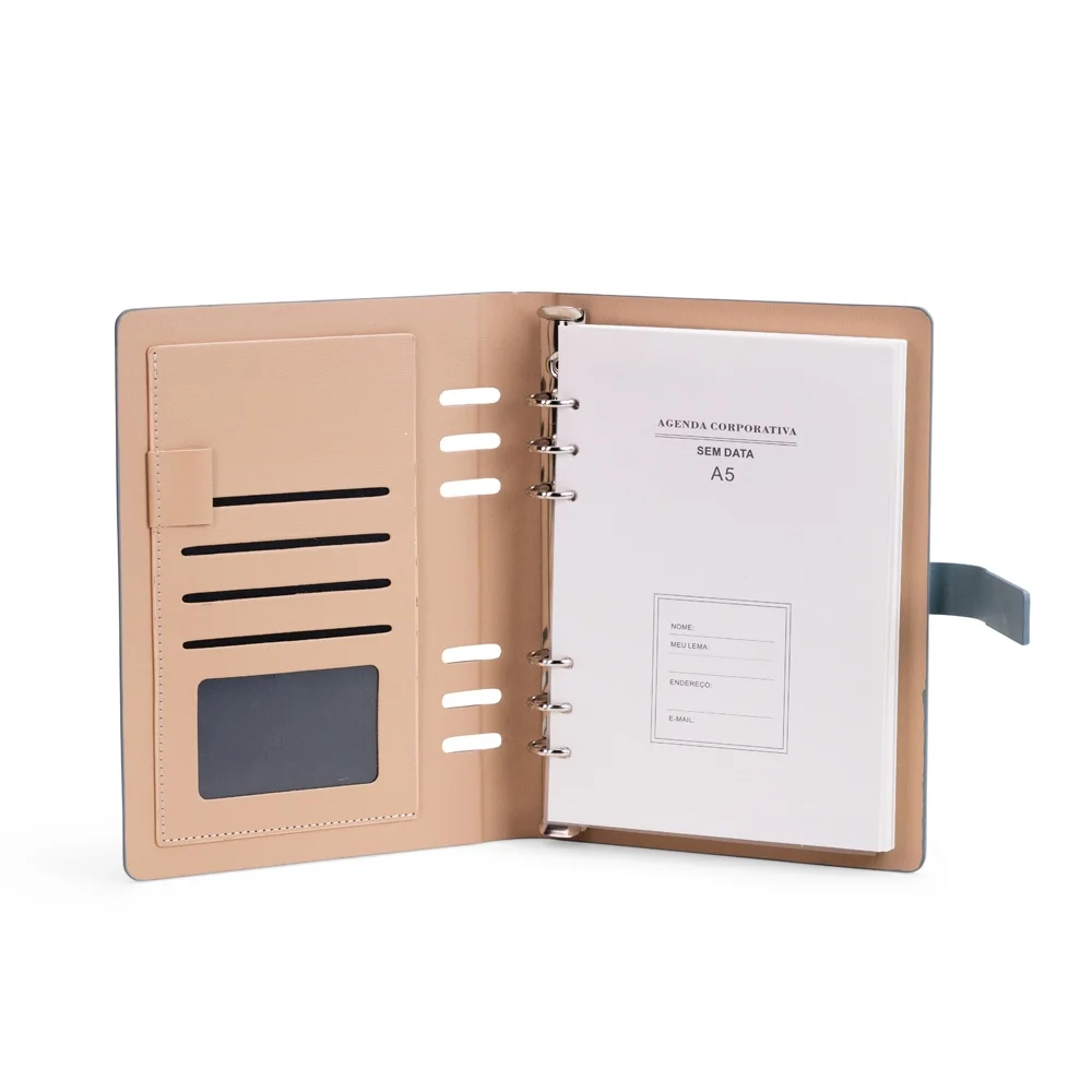 Caderno Fichário Executivo em Couro Sintético L019140
