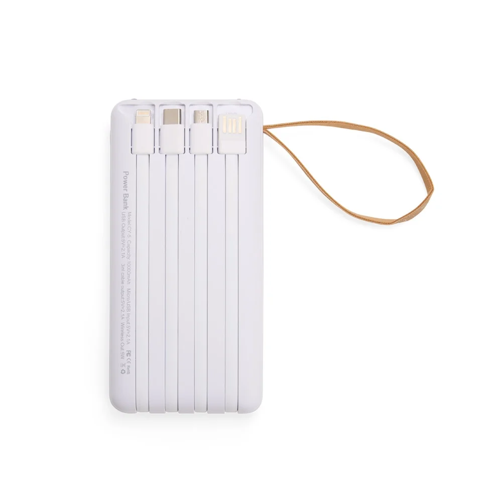 Carregador Power Bank com Cabos Embutidos L009145