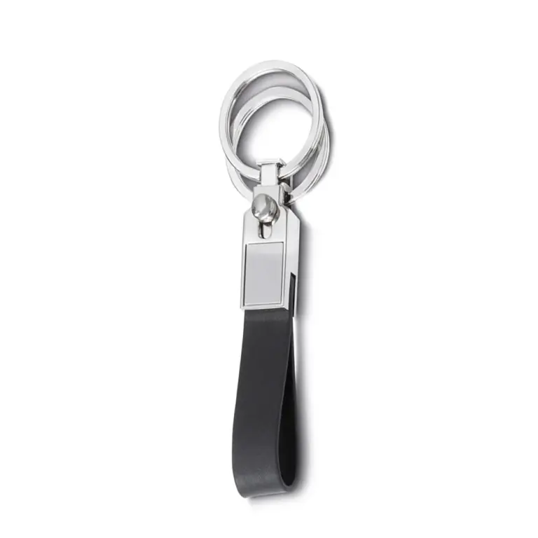 Chaveiro Metal Couro Sintético com 2 Argolas L014502