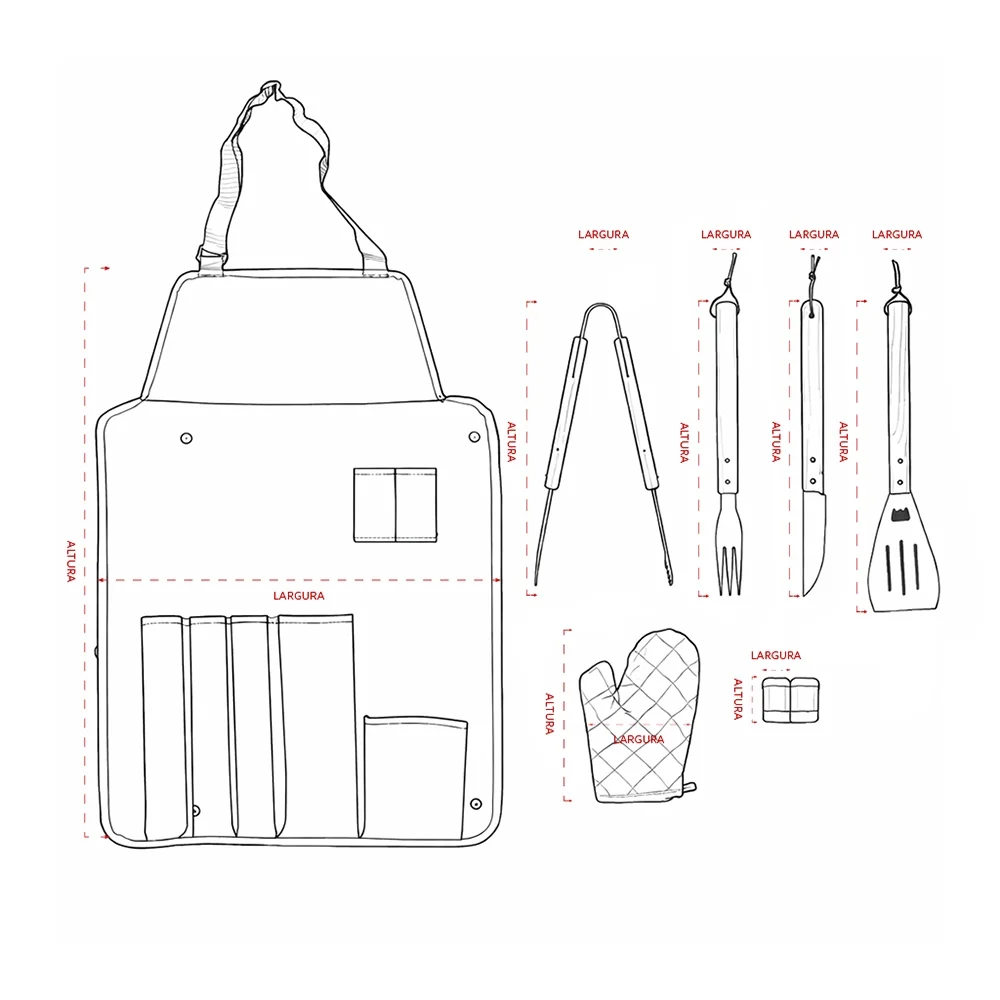 Kit Churrasco 8 Peças L005184B