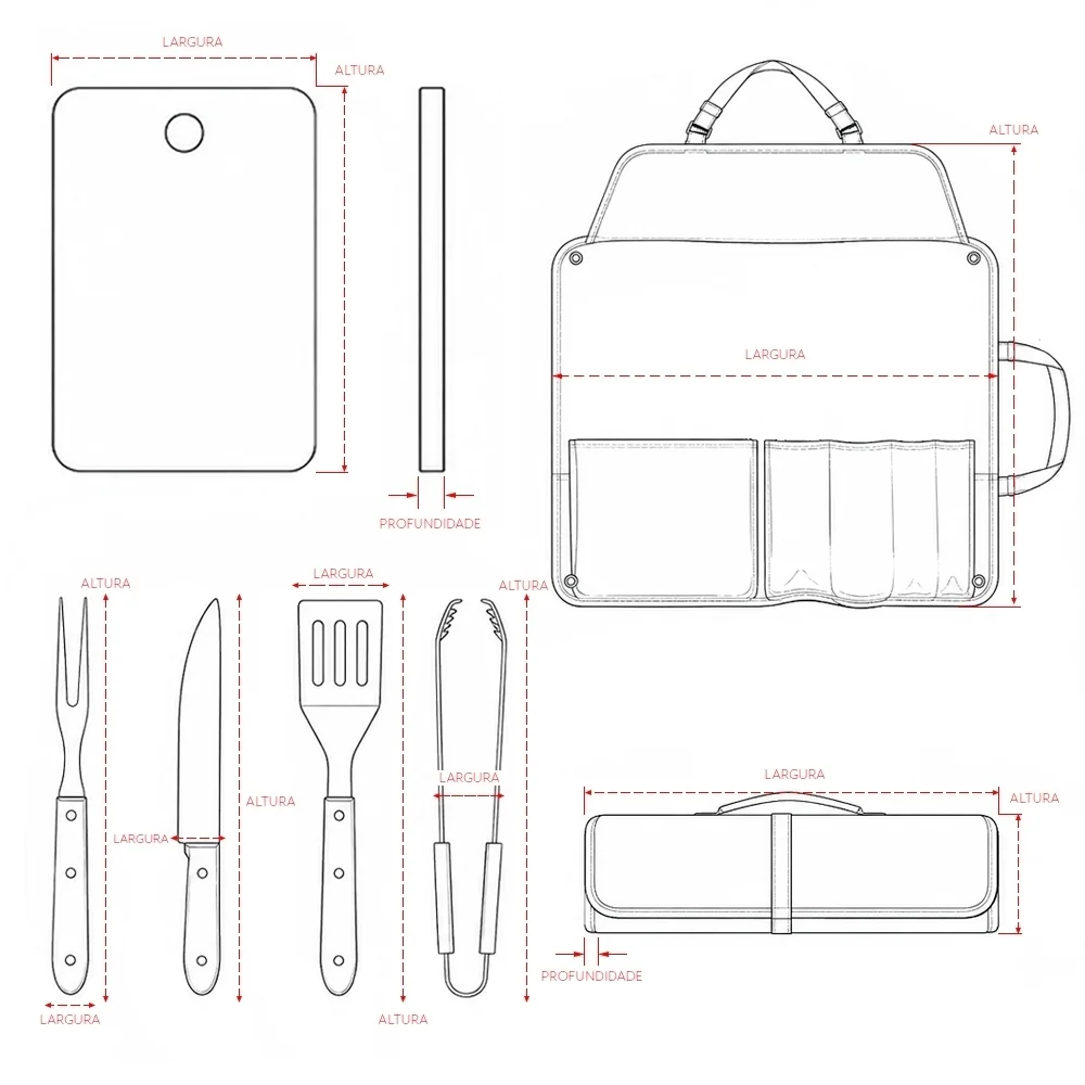 Kit Churrasco 6 Peças L009087