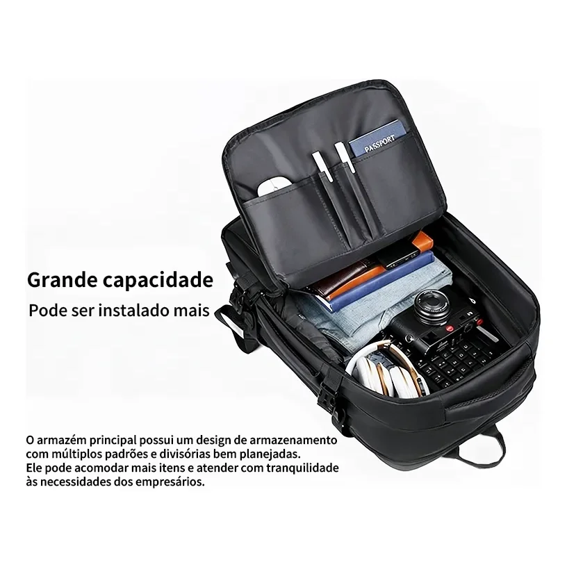 Mochila Viagem 45L Expansível Impermeável L0ML0104
